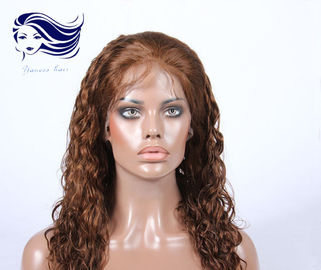 Porcellana Le parrucche piene reali naturali del pizzo dei capelli umani marrone chiaro con 7A classificano distributore