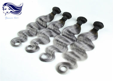 Porcellana Ombre grigio ha colorato i capelli brasiliani di Wave del corpo di estensioni dei capelli umani distributore