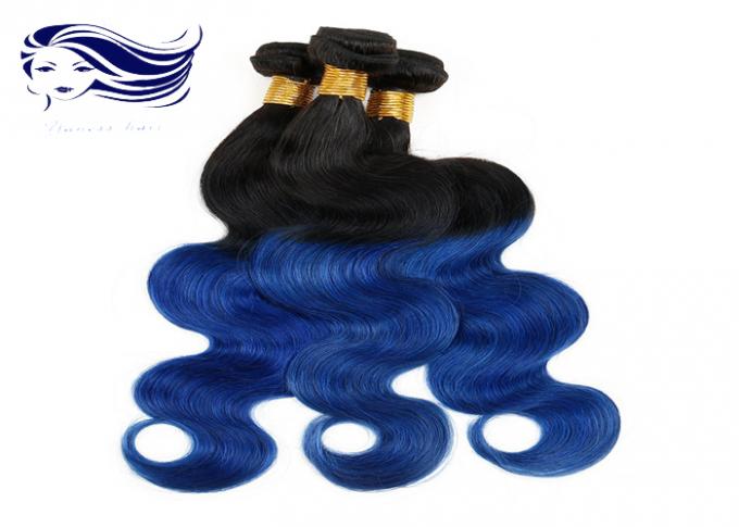 Pacchi blu del tessuto dei capelli del peruviano dei capelli 100 di colore di Wave Ombre del corpo